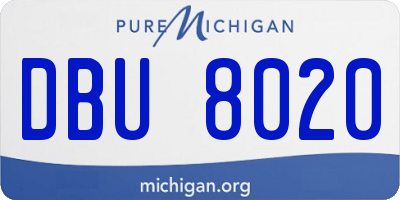 MI license plate DBU8020