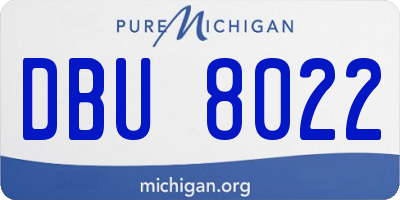 MI license plate DBU8022