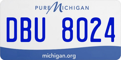 MI license plate DBU8024