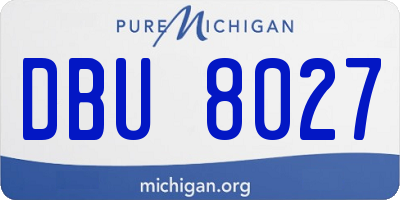 MI license plate DBU8027