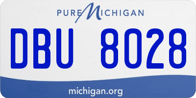 MI license plate DBU8028