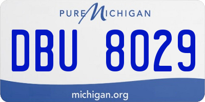 MI license plate DBU8029