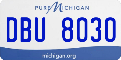 MI license plate DBU8030