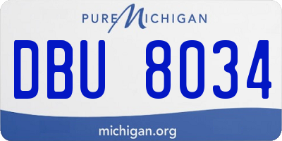 MI license plate DBU8034