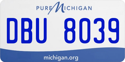 MI license plate DBU8039