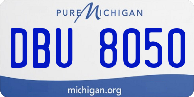 MI license plate DBU8050