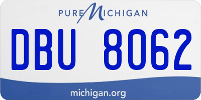 MI license plate DBU8062