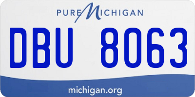 MI license plate DBU8063