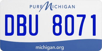 MI license plate DBU8071