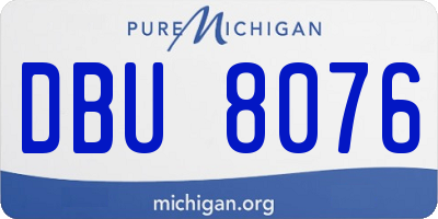 MI license plate DBU8076