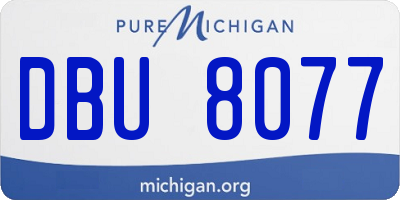 MI license plate DBU8077