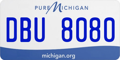 MI license plate DBU8080
