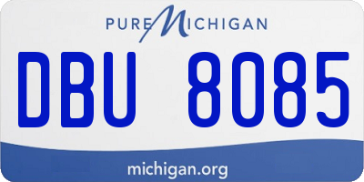 MI license plate DBU8085