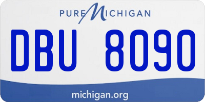 MI license plate DBU8090