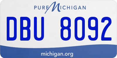 MI license plate DBU8092