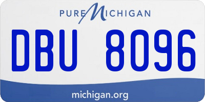 MI license plate DBU8096