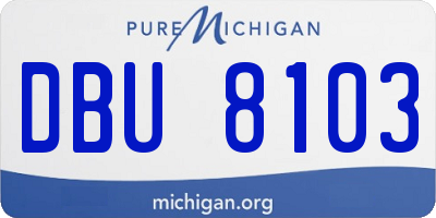 MI license plate DBU8103
