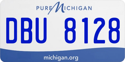 MI license plate DBU8128
