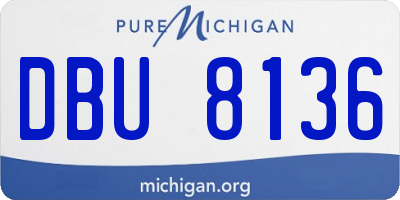 MI license plate DBU8136