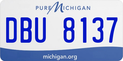 MI license plate DBU8137