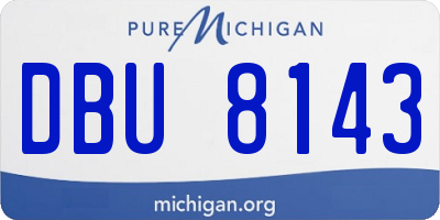 MI license plate DBU8143