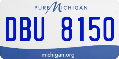 MI license plate DBU8150