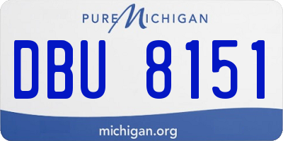 MI license plate DBU8151