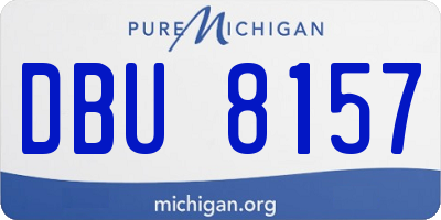 MI license plate DBU8157