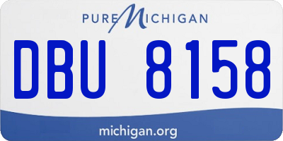 MI license plate DBU8158