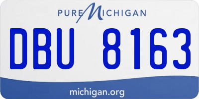 MI license plate DBU8163