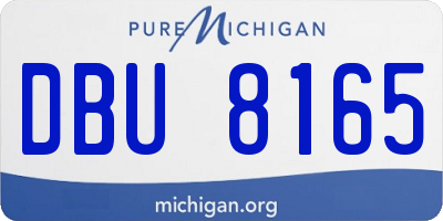 MI license plate DBU8165