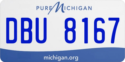 MI license plate DBU8167