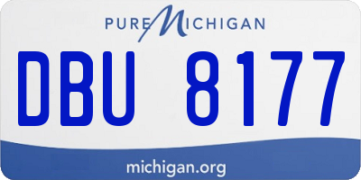 MI license plate DBU8177