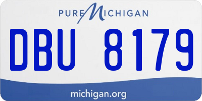 MI license plate DBU8179