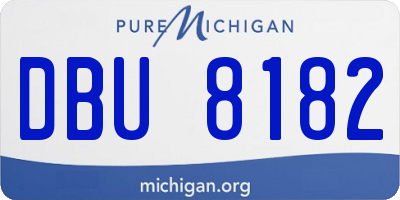 MI license plate DBU8182