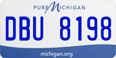 MI license plate DBU8198