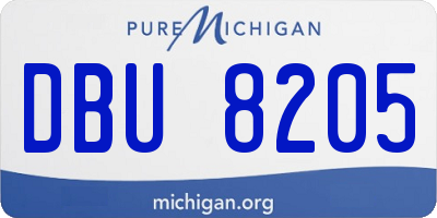 MI license plate DBU8205