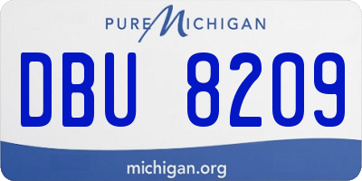 MI license plate DBU8209