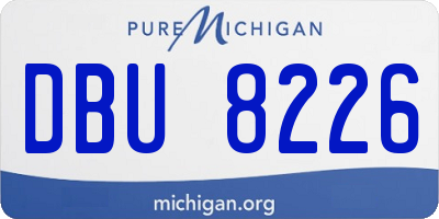 MI license plate DBU8226