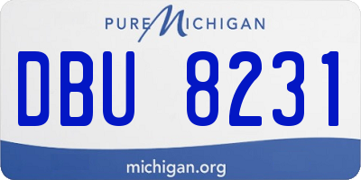 MI license plate DBU8231