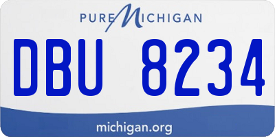 MI license plate DBU8234