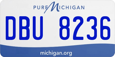 MI license plate DBU8236