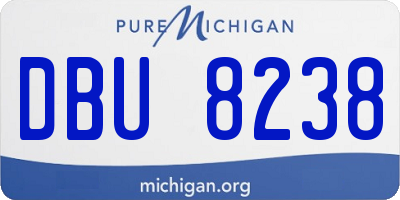 MI license plate DBU8238