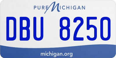 MI license plate DBU8250