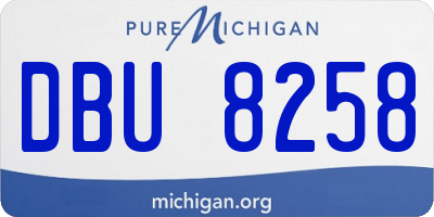 MI license plate DBU8258