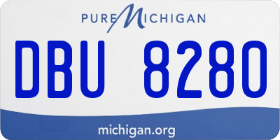 MI license plate DBU8280