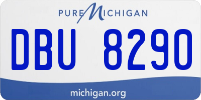 MI license plate DBU8290