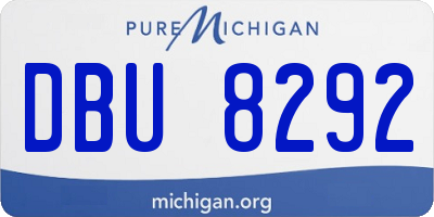 MI license plate DBU8292