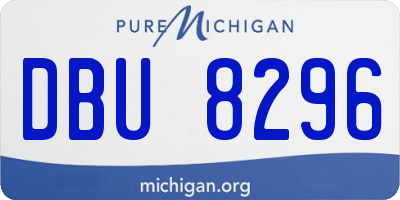 MI license plate DBU8296