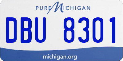 MI license plate DBU8301